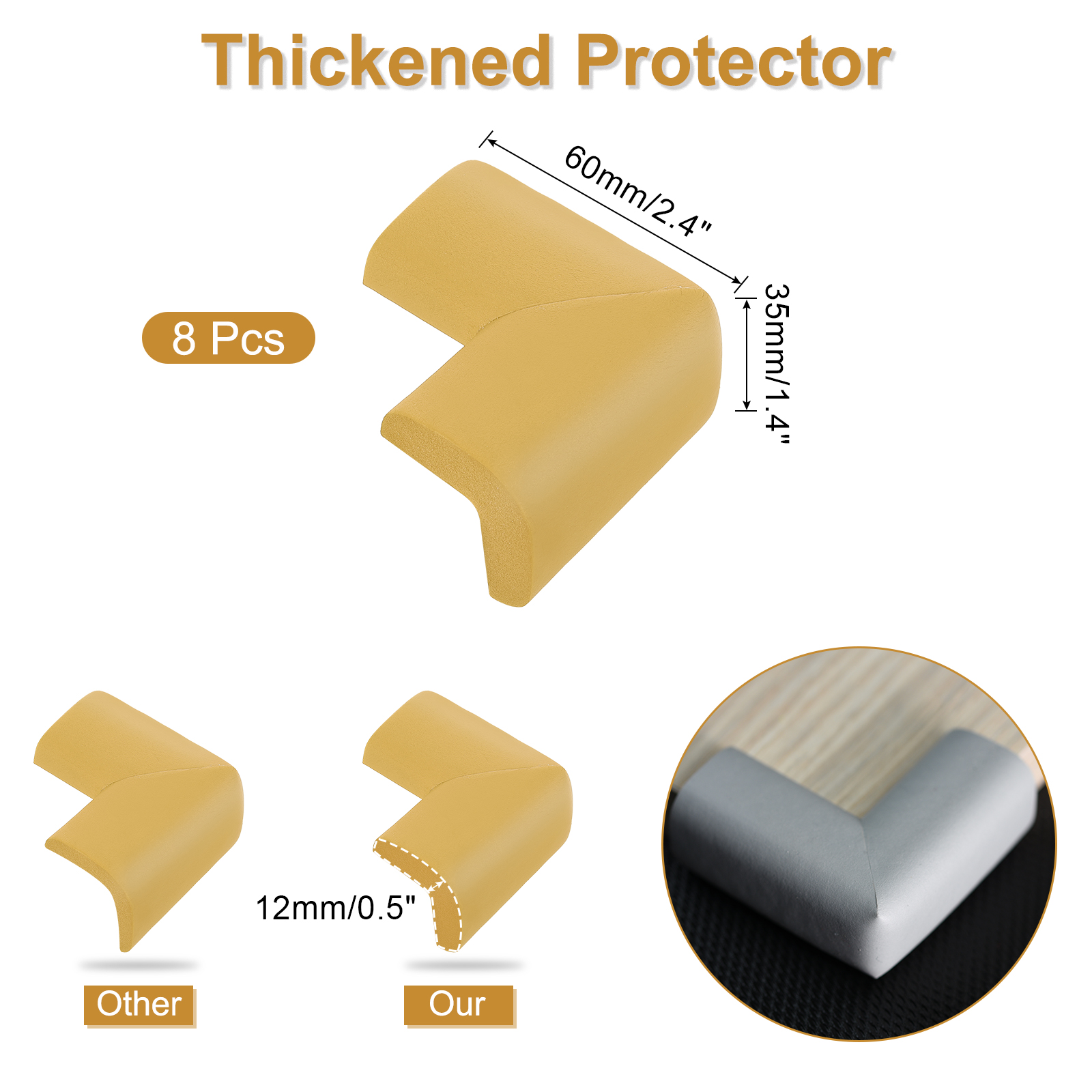 Unique Bargains Corner Protectors Furniture Guards Edges Bumpers Light Brown