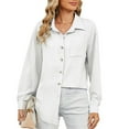 thumbnail image 1 of Timegard Formal Tops for Women Long Sleeve Lapel Neck Button Shirts Solid Color Work Casual Loose Tops, 1 of 7