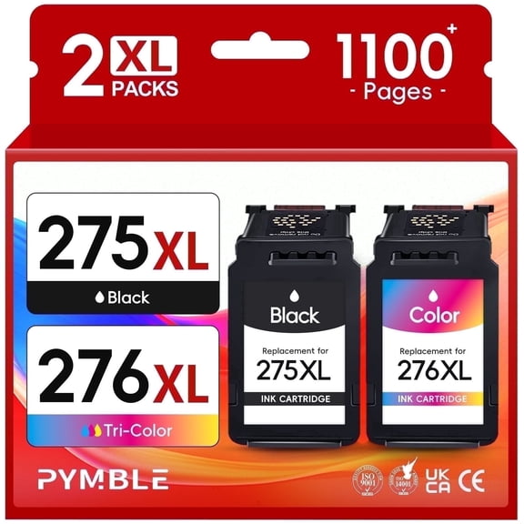 275XL Ink Cartridges for Canon ink 275 and 276 for Canon PG 275 CL276 Ink for Pixma TS3522 TS3520 TS3500 TR4722 (2 Pack, 275 Ink Cartridges)