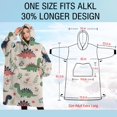 thumbnail image 4 of Oversized Wearable Blanket Hoodie,Beige Dinosaurs Flowers Leaves Sherpa Blanket Hoodie with Super Pockets,Super Warm Fuzzy Pullover for Women & Men, 4 of 6