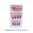 thumbnail image 3 of maskred 1 Set French Tip Press on Nails Gradient Extension Fingernails Tips Removable Fashion Wraps Full Cover DIY Manicure Kit Type 17 2g glue,24Pcs jelly 1Set, 3 of 6