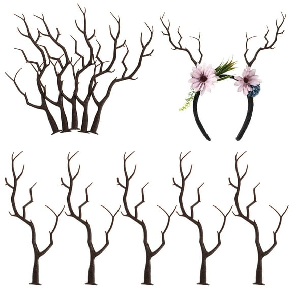 BESTYASH 10Pcs Fake Deer Antlers Black for DIY Crafting and Christmas Decoration