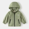 thumbnail image 2 of ZHOGXU Kids Boy Girl New Thin Hooded Jacket Dinosaurs Embroidery Long Sleeve Zip-Up Windproof Casual Lightweight Coat For Outdoor Activities,Green,18-24 Months, 2 of 4