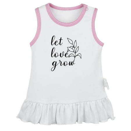 

Let Love Grow Funny Dresses For Baby Newborn Babies Skirts Infant Princess Dress 0-24M Kids Graphic Clothes (White Sleeveless Dresses 6-12 Months)