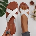 thumbnail image 2 of CHUMUD Slippers for Women Outdoor Crisscross Strap Flat Slide Sandals, Casual Open Toe Slip-On Slippers, Lightweight Summer Beach Sandals, 2 of 9