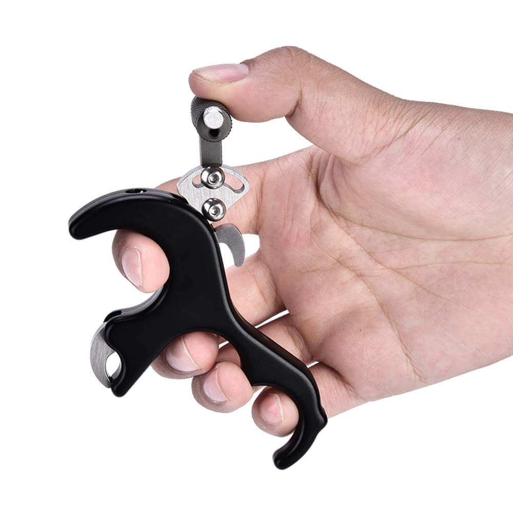 Compound Bow Release Aids 3 Finger Grip Thumb Caliper Trigger Archery Hunting