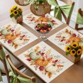thumbnail image 6 of Sage Green Orange Pumpkins Fall Placemats Set of 2, Thanksgiving Eucalyptus Washable Wipeable Table Mats for Dining Tables, Indoor Outdoor Kitchen Place Mats for Holiday Party Table Decor, 6 of 9