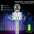 thumbnail image 2 of ZheElen Microphone à Réduction de Bruit, Microphone de Karaoké Rechargeable Sans Fil, Micro LED Portable, Argent, 2 of 7