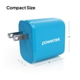 thumbnail image 4 of Powertek Neon Blue Dual Port Wall Charger 20W USB-C PD + 18W USB-A Fast Charging Block for compatbile iPhone, Android, Tablets & USB Devices, Compact Travel Adapter, 4 of 5