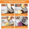 thumbnail image 4 of 4 in 1 Multifunctional Vegetable Slicer Set:Stainless Steel Vegetable Chopper,Grater and Slicer,Kitchen Food Slicer with 4 adjustable Blades for Cheese,Vegetables,Fruits (2 sets), 4 of 7