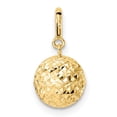 thumbnail image 3 of Auriga Fine Jewelry 14K Yellow Gold Diamond-Cut Ball Charm for Women (L- 15.1mm, W- 8mm), 3 of 6
