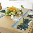 thumbnail image 4 of Ambesonne Nature Place Mats Set of 4, Sunrise at Lake, Standard Size, Blue Green, 4 of 6
