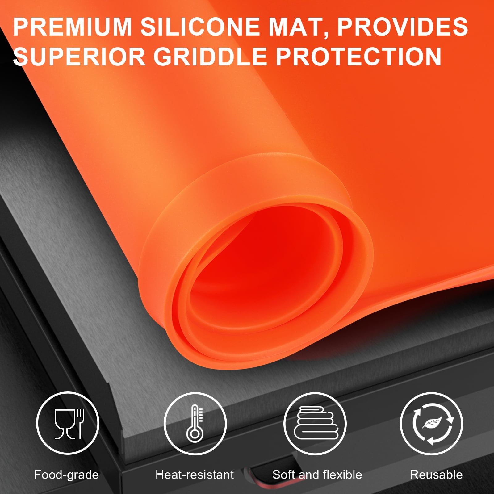 Designed for Blackstone Griddle Cover 36Inch 28Inch 22Inch 17inch, Blackstone Griddle Accessories Silicone Griddle Cover Mat, Food-Grade Protection for Black Stone Grill - Protects from Dirt and Rust