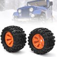 thumbnail image 3 of RC Car Wheel Tyre, Shock Resistant RC Car Wheel, RC Truck For RC Racing Car 1/8 Scale RC Car Orange Large, 3 of 8