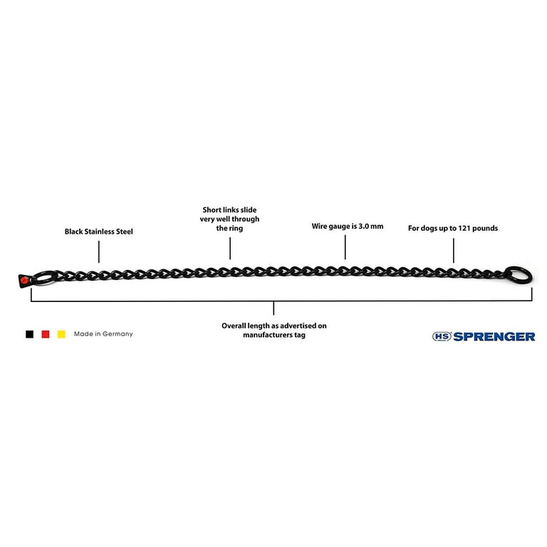 Herm Sprenger Short Link Stainless Steel Choke Chain Collar