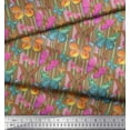 thumbnail image 2 of Soimoi Georgette Viscose Fabric Stripes & Butterfly Printed Craft Fabric by The Yard 42 Inch Wide, 2 of 3