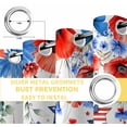thumbnail image 4 of 4th of July Blackout Curtains for Bedroom, Blue Pink Flower Independence Day Stars Plant Thermal Insulated Kitchen Drapes with Grommets, Light Blocking Window Treatment, 2 Panels 42" x 45", 4 of 7