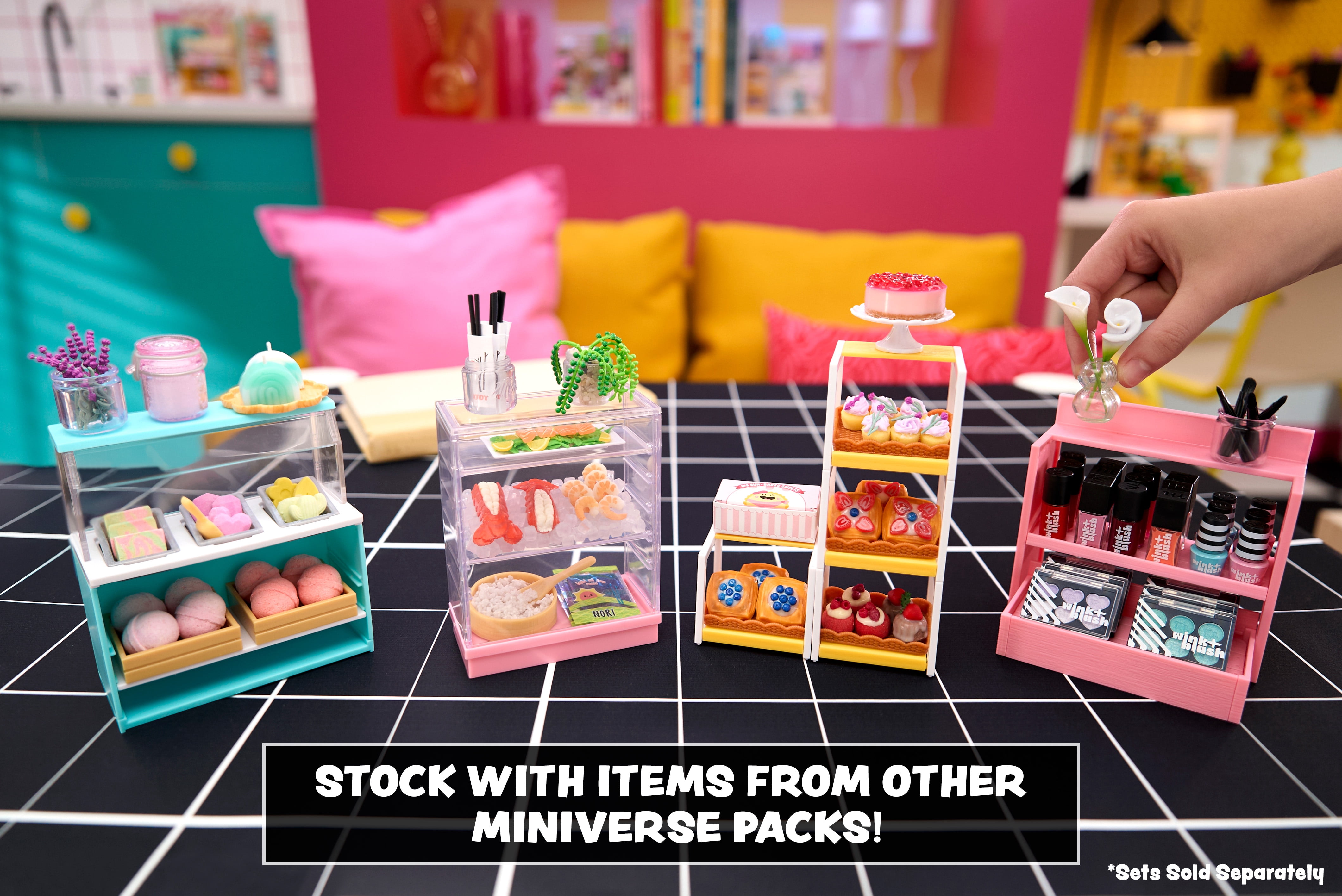 MGA's Miniverse Make It Mini Spaces Furniture, Mini Collectibles, Replica Food, DIY Crafts, Collectors, Display, Gifts, 8+