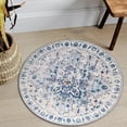 thumbnail image 1 of JV Home Tapis Rond Napoli Bleu 4 Pi Lavable Antidérapant, 1 of 6