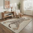 thumbnail image 3 of GENIMO 5'x7' Area Rug for Living Room, Machine Washable Non Slip Low Pile Rug for Bedroom Dining Room, Decorative Animal Print, Dusty Beige, 3 of 6