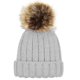 thumbnail image 2 of Beechfield - Gorro infantil grueso con pompón (Gris claro), 2 of 2
