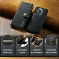 thumbnail image 5 of For iPhone 14 Pro DG.MING Crazy Horse Texture Detachable Magnetic Leather Phone Case,Black,For iPhone 14 Pro, 5 of 9
