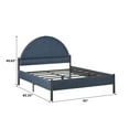 thumbnail image 6 of Walker Edison Modern Metal and Upholstery Queen Bed Frame, Blue, 6 of 16