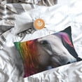thumbnail image 3 of Salouo Colorful Haired White Horse Pattern Pillow Cases,1PC Pillow Covers with Envelope Closure Decorative Pillow Case for Bed Couch,Pillows Not Included-14"x20", 3 of 6