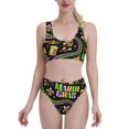 thumbnail image 2 of Picia Mardi Gras3 Women's High Waisted Bikini Scoop Neck Swimsuit Two Pieces Bathing Suit-X-Large, 2 of 8