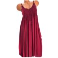 thumbnail image 2 of FcBaudy Robe Sans Manches à Col Rond, Robes d'Été pour Femmes, Robes de Mode pour Femmes Robe en Dentelle à Bretelles Manches Longues Robe à Empiècements Robe pour Femmes, 2 of 8