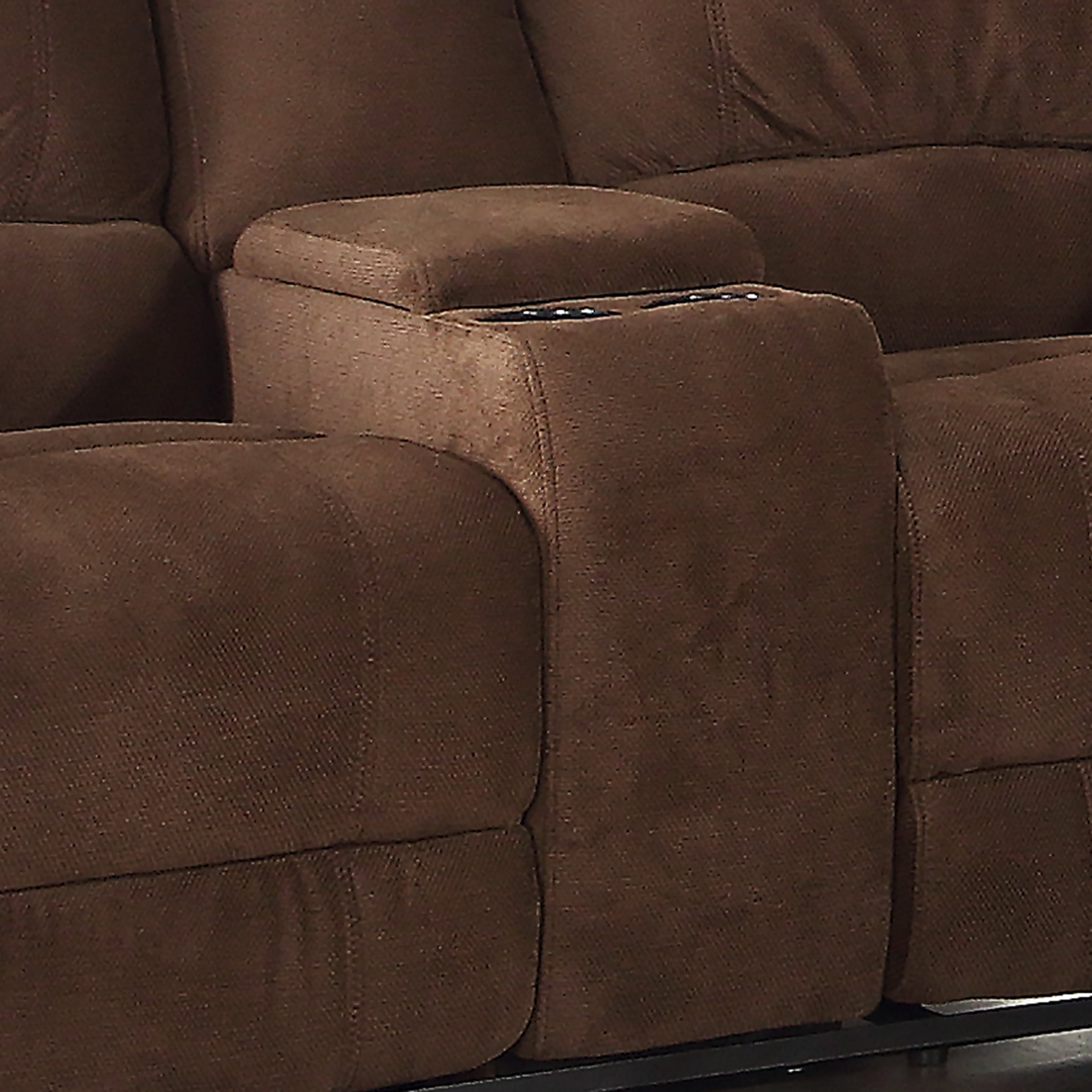 AC Pacific Kevin Brown Dual Reclining Polyester 2-Seat Love Seat