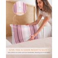 thumbnail image 5 of Hokiten Pillow Cases Queen Size Set of 2, Couch Pillow Covers, Pink Ombre Stripe Satin Pillowcases with Zipper for Hair/Skin, Pillow Protector Cover, Farmhouse Simple Striped 20x30 Inches, 5 of 6