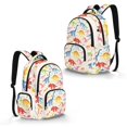 thumbnail image 2 of DISNIMO Dinosaur Print 17 Inch Kids School Backpack, Sturdy Lightweight Bookbag with Adjustable Padded Straps for Boys Girls, Ideal for Daily School Travel Use, 2 of 7