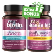 MyBiotin ProClinical + FREE MyVitamin B12 ($19.95 VALUE) - WALMART EXCLUSIVE KIT - Purity Products - MyBiotin ProClinical (Biotin, MB40X, Astaxanthin) - B12 Energy Melts (Methylcobalamin B12 +More)