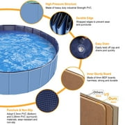 Moclever Foldable Dog Swimming Pool, 63in Kids Swimming Pool Outdoor Bathing Tub for Baby Pet, Blue