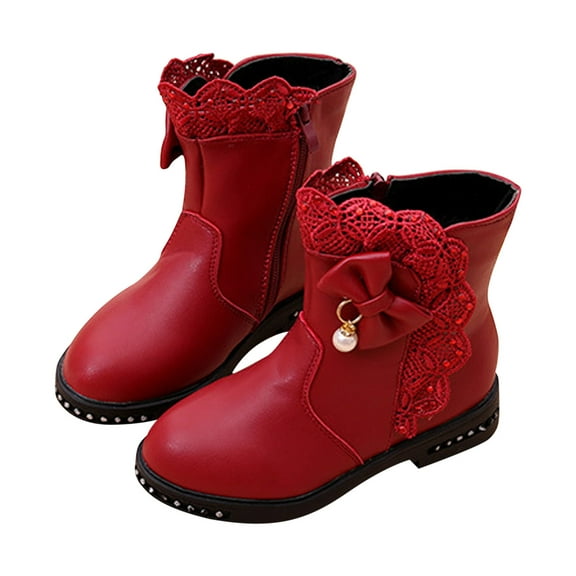 Girls Boots Christmas Gift Boys Girls Side Zipper Ankle Boots(Toddler/Little Kid) Save Big
