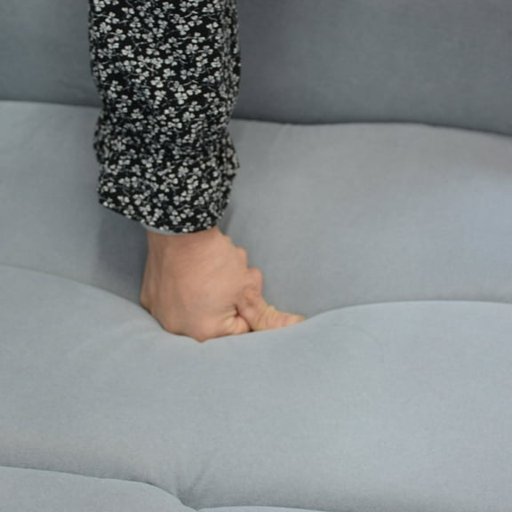 Modern 3 in 1 Sleeper Sofa Couch Bed Pull Out Sofa Bed Convertible Loveseat Light Blue Sleeper Futon with 2 Pillows & Side Storage Pockets, Velvet Sofa Adjustable Backrest, for Living Room50038