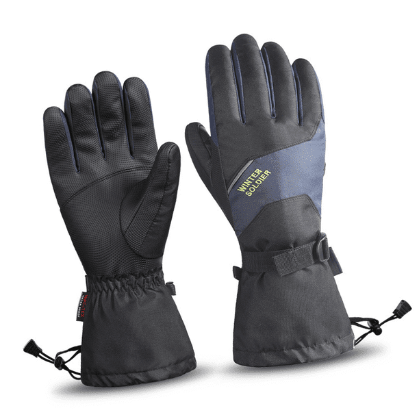 Guantes impermeables de esquí y nieve, guantes de esquí cálidos de invierno con pantalla táctil para hombres y mujeres