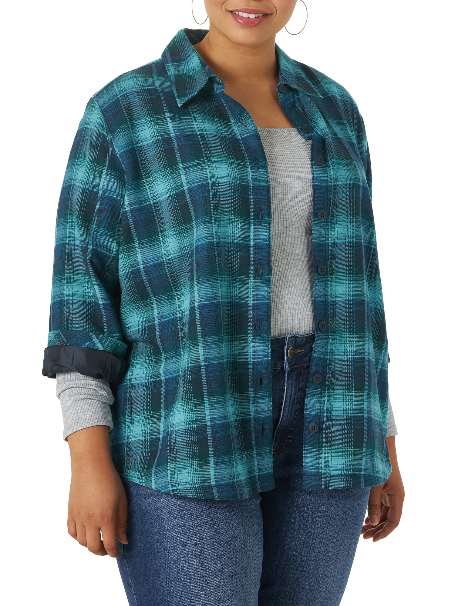 lee riders flannel shirts plus size