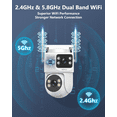 thumbnail image 5 of OOSSXX Dual Lens Security Camera Outdoor, 5GHz/2.4GHz Dual-Band WiFi Wireless Surveillance Cam, 360° PTZ & Fixed Dual-View, 5 of 15