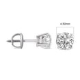 thumbnail image 4 of TimeLe$$ Classics 0.50 Carat TW Natural Diamond Round Stud Earrings in 14K White Gold, 4-Prong Basket Screw Backs, 4 of 4