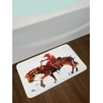 thumbnail image 2 of Western Horse Bath Mat, Watercolor Cowboy Silhouette Doing Horseback Riding in Wild West, Plush Bathroom Decor Mat with Non Slip Backing, 29.5" X 17.5", Burgundy and Multicolor, by Ambesonne, 2 of 2