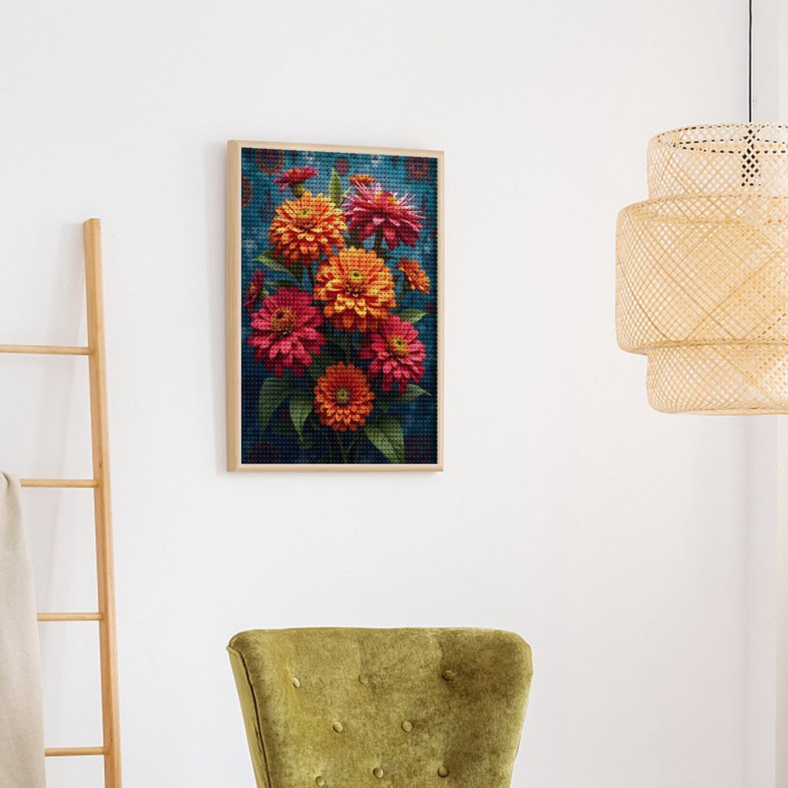 Diamond Art Kits for Adults - Vibrant Floral Arrangement In Bloom 5d Diamond Painting for Adults, Diamond Art for Adults Beginners, Frameless Diamond Painting Kits for Adults for Home Wall Decor