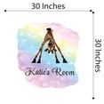 thumbnail image 4 of Personalized Watercolor Decal Bedroom Wall Decal for Children Cartoon Art Safari Animal Colorful Art Cute Custom Name Décor - Size: 30 In x 30 In, 4 of 5