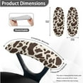 thumbnail image 6 of FKELYI Brown Cow Print 4 Pcs Office Chair Slipcovers Set with Armrest Covers Washable Breathable Swivel Boss Chair Protector Removable Anti-Dust Decoration for Armchair, 6 of 7