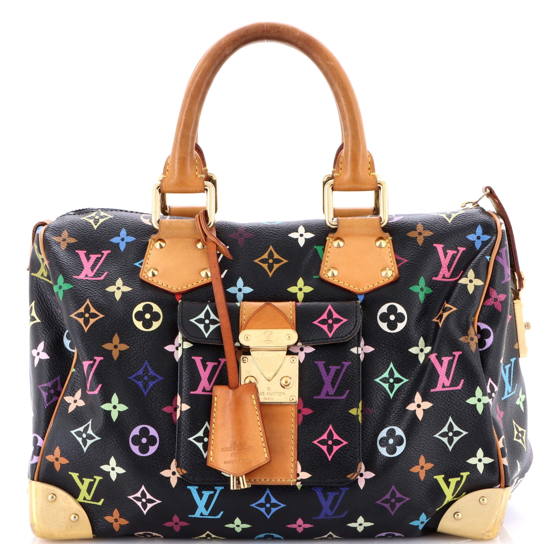 Pre-Owned Louis Vuitton Speedy Handbag Monogram Multicolor 30 By Rebag