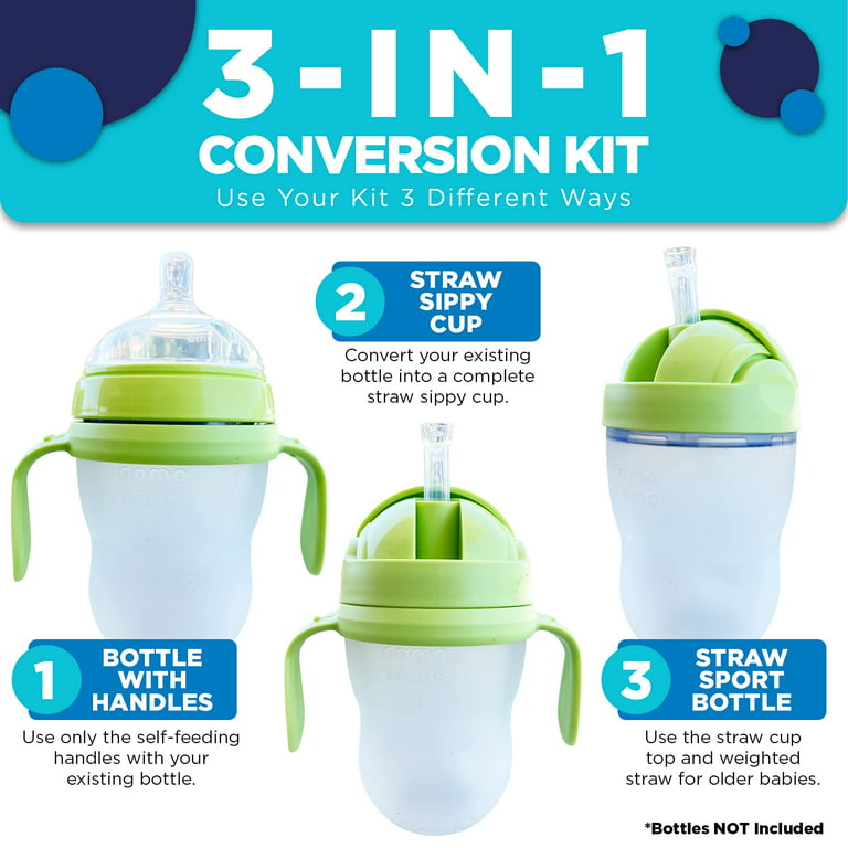 3-in-1 Weighted Straw Sippy Cup Conversion Kit for Comotomo Baby
