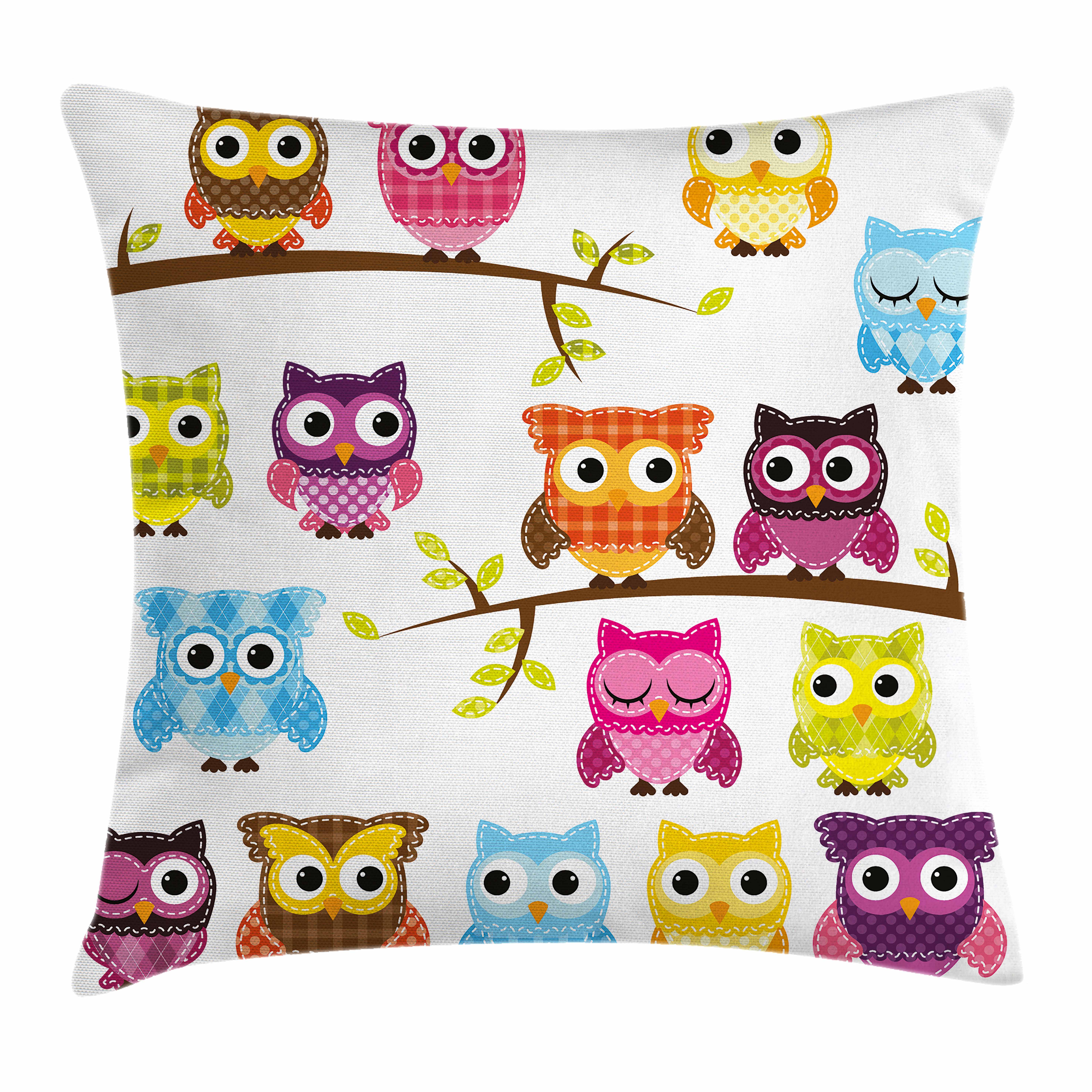 18 X 18 Inches Baby Owl Nursery Art Decorative Square Accent