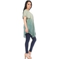 thumbnail image 4 of Sakkas Donna Women's Casual Lace Short Sleeve Tie Dye Corset Loose Top Blouse - 19200-Green - Plus Size, 4 of 5