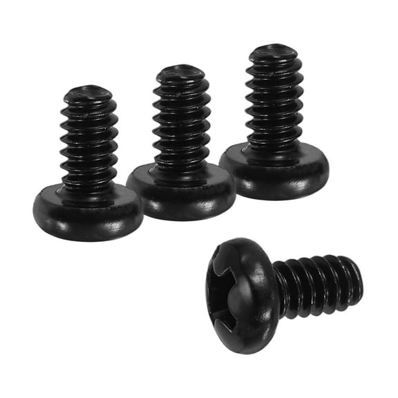 Uxcell #6-32 x 1/4" Pan Head Machine Screws, 100 Pcs 304 Stainless Steel Screws for Cabinet Drawer Knob Pull, Black Oxidation